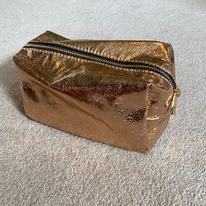 Rose gold makeup bag